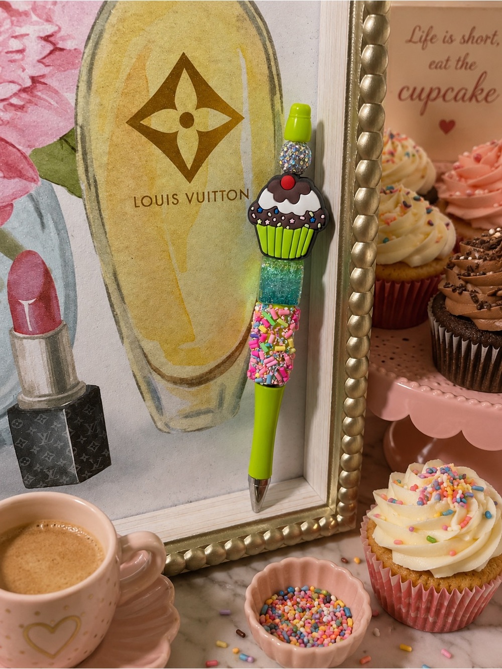 Green Cupcake Ballpoint Pen